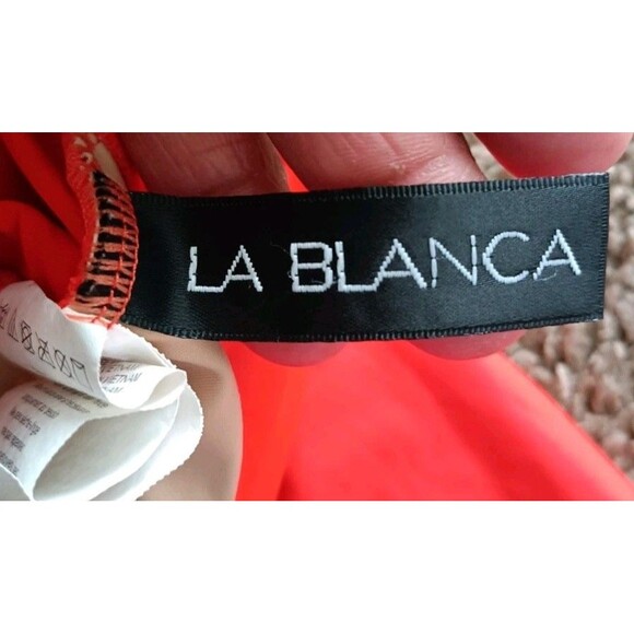 LA BLANCA Island Goddess One Piece Swimsuit 22W Orange Multi-Strap Cross-Back - Picture 4 of 5